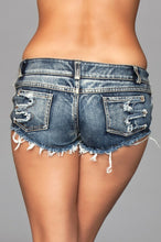 Load image into Gallery viewer, J7BL Distressed Side Cutout Shorts - Medium Wash