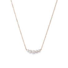 Load image into Gallery viewer, 14 Karat Gold Necklace with 5 Cultured Freshwater Pearls