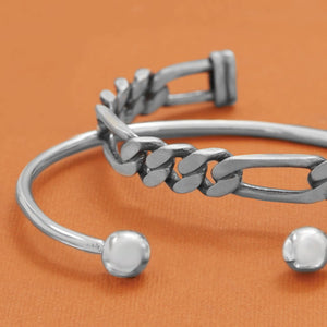 Men's Cuff Bracelet with Ball Ends