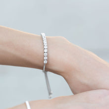 Load image into Gallery viewer, Rhodium Plated CZ Friendship Bolo Bracelet