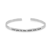 Cargar imagen en el visor de la galería, &quot;Love you to the moon and back&quot; Cuff Bracelet