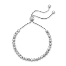 Load image into Gallery viewer, Rhodium Plated Round Bead Bolo Bracelet