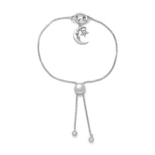 Load image into Gallery viewer, Rhodium Plated Adaptable Round Box Chain Bolo Bracelet