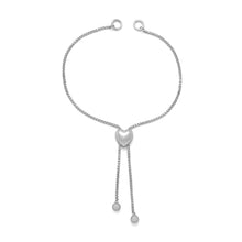 Load image into Gallery viewer, Rhodium Plated Adaptable Heart Box Chain Bolo Bracelet