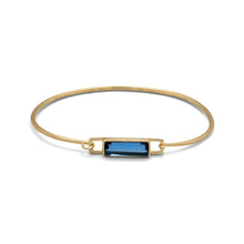Load image into Gallery viewer, 14 Karat Gold Plated Blue Hydro Glass Bangle