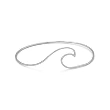 Load image into Gallery viewer, Rhodium Plated Wave Bangle