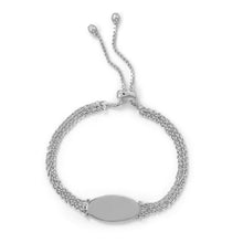 Load image into Gallery viewer, 3 Strand Rhodium Plated Engravable Bolo Bracelet