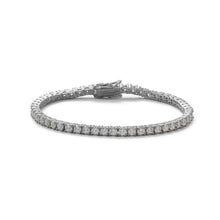 Load image into Gallery viewer, 7&quot; Rhodium Plated 3mm CZ Tennis Bracelet