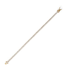 Load image into Gallery viewer, 7&quot; 14K Gold Plated 3mm CZ Tennis Bracelet