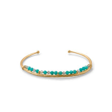 Load image into Gallery viewer, 14 Karat Gold Plated Amazonite and Labradorite Cuff