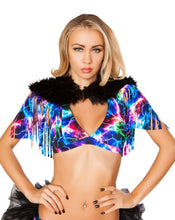 Load image into Gallery viewer, 3252 - Fringed Shrug with Fur Detail