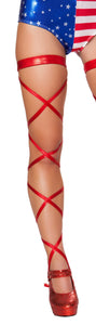 3322 - Pair of 100” Shimmer Leg Straps with Attached Garter