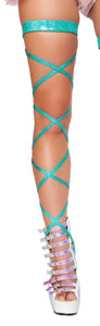 3322 - Pair of 100” Shimmer Leg Straps with Attached Garter