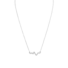 Load image into Gallery viewer, 18&quot; Rhodium Plated Heartbeat Necklace