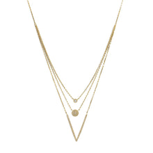 Load image into Gallery viewer, 14 Karat Gold Plated Triple Strand Necklace with CZs