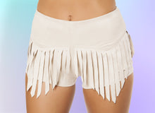 Load image into Gallery viewer, 3407 - Suede Shorts with Fringe Detail