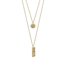 Load image into Gallery viewer, 14 Karat Gold Plated Double Strand Polki Diamond Necklace