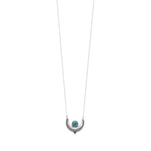 Cargar imagen en el visor de la galería, 18&quot; Oxidized Turquoise Crescent Necklace