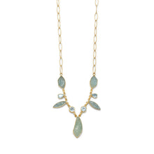 Load image into Gallery viewer, 14 Karat Gold Plated Aquamarine and Blue Topaz Necklace