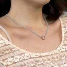Load image into Gallery viewer, Two Tone Double Strand Open Heart Necklace