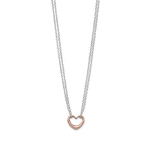 Load image into Gallery viewer, Two Tone Double Strand Open Heart Necklace