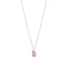 Cargar imagen en el visor de la galería, 14 Karat Gold Rose Quartz and Pink Hydro Glass Necklace