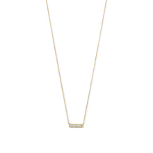 Load image into Gallery viewer, 14 Karat Gold Plated Mini CZ Bar Necklace