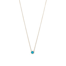 Load image into Gallery viewer, 14 Karat Gold Plated Mini Synthetic Blue Opal Necklace