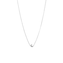 Load image into Gallery viewer, Rhodium Plated Crescent Moon CZ Necklace