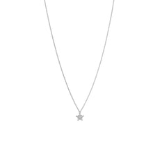 Load image into Gallery viewer, Rhodium Plated Tiny Snowflake CZ Necklace