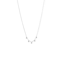 Load image into Gallery viewer, Rhodium Plated Dainty CZ Charm Necklace