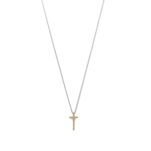 Load image into Gallery viewer, Two Tone Cross Necklace