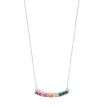 Load image into Gallery viewer, Rhodium Plated Rainbow CZ Necklace