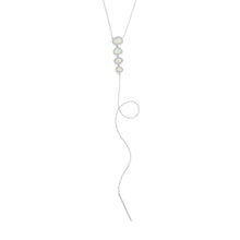 Load image into Gallery viewer, Rhodium Plated Opal and CZ Drop Necklace