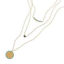 Load image into Gallery viewer, 17&quot;/30&quot; 3 Strand Amazonite and Labradorite Necklace