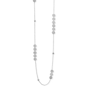 Layer Up! 36" Rhodium Plated Disks and Bead Chain Necklace