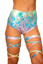 Load image into Gallery viewer, 3765 - Rainbow Splash High-Waisted Shorts
