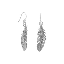 Load image into Gallery viewer, Oxidized Feather Earrings
