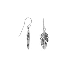 Load image into Gallery viewer, Oxidized Pinna Feather Earrings