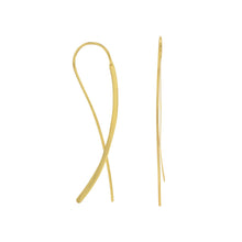 Cargar imagen en el visor de la galería, 14 Karat Gold Plated Flat Long Wire Earrings