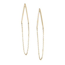 Load image into Gallery viewer, 14 Karat Gold Plated Chain Drop Earrings