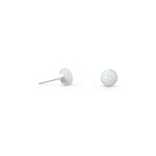 Load image into Gallery viewer, Synthetic White Opal Button Studs