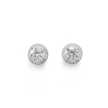 Load image into Gallery viewer, Rhodium Plated Elegant 6.5mm CZ Studs