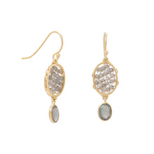 Load image into Gallery viewer, 14 Karat Gold Plated Labradorite French Wire Earrings