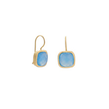Cargar imagen en el visor de la galería, 14 Karat Gold Plated Blue Chalcedony Wire Earrings