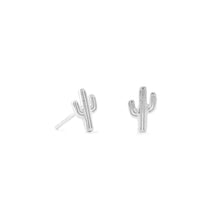Load image into Gallery viewer, Small Polished Saguaro Cactus Stud Earrings