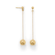 Load image into Gallery viewer, 14 Karat Gold Plate Bead Drop Earrings