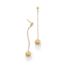 Cargar imagen en el visor de la galería, 14 Karat Gold Plate Bead Drop Earrings