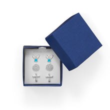 Load image into Gallery viewer, Angel, Flower and Cross Earring Set