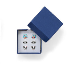 Load image into Gallery viewer, Owl, Raccoon and Dog Earring Set